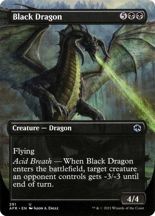 Black Dragon (Borderless) (AFR-291) - Adventures in the Forgotten Realms Foil