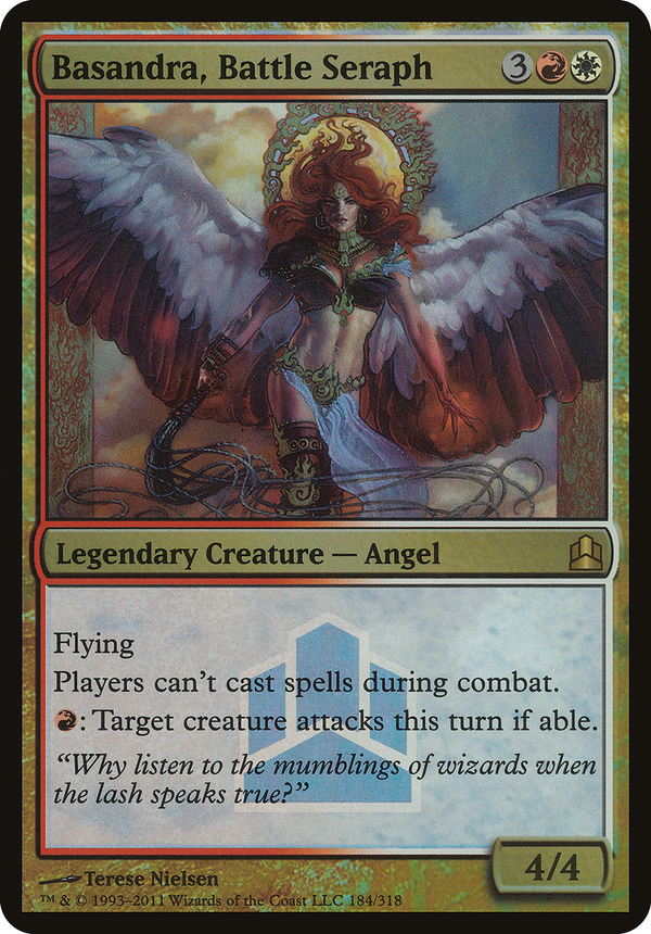 Basandra, Battle Seraph (Commander Launch Promo) (OVER-184) - Commander 2011 Launch Party Foil