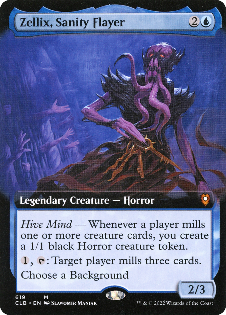 Zellix, Sanity Flayer (Extended Art) (CLB-619) - Commander Legends: Battle for Baldur's Gate: (Extended Art)