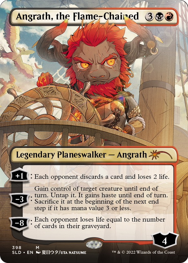 Angrath, the Flame-Chained (Borderless) (SLD-398) - Secret Lair Drop Foil