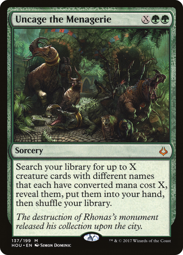 Uncage the Menagerie (HOU-137) - Hour of Devastation Foil