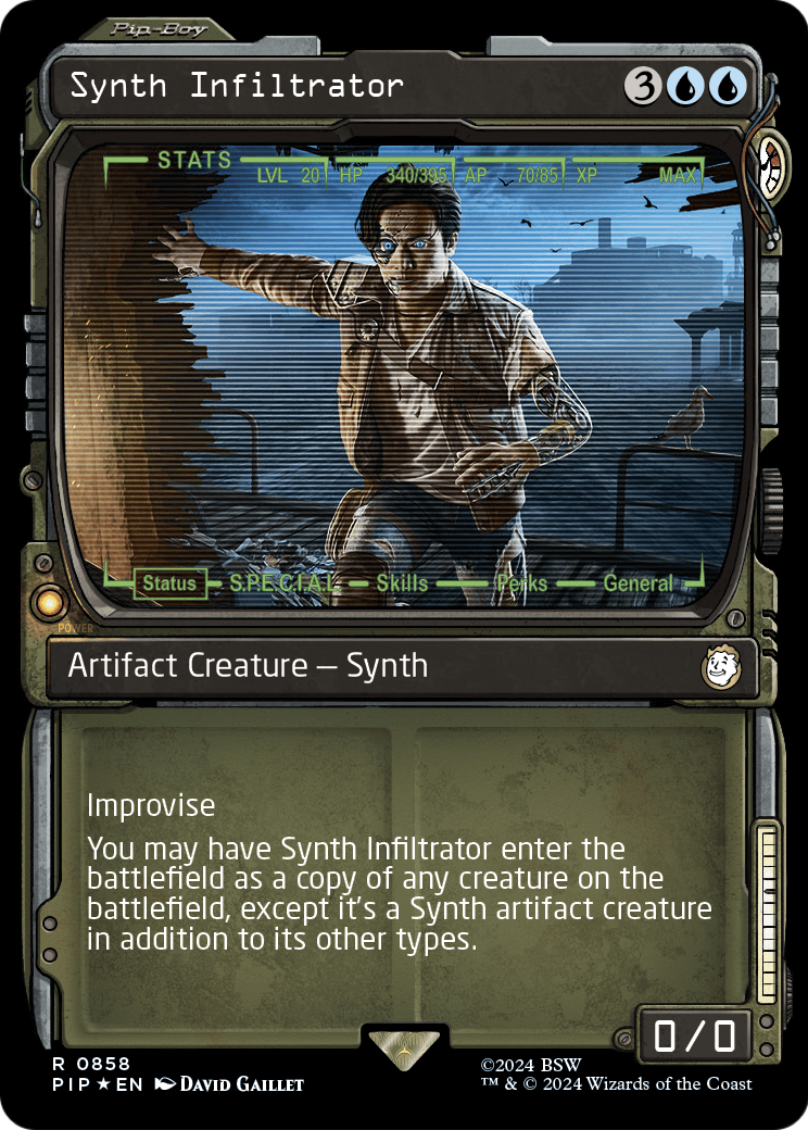 Synth Infiltrator (Showcase) (Surge Foil) (PIP-858) - Fallout: (Showcase) Foil