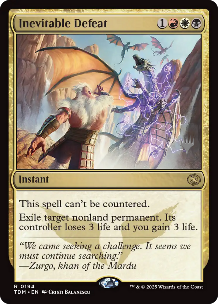 Inevitable Defeat (PPTDM-194) - Promo Pack: Tarkir: Dragonstorm Foil