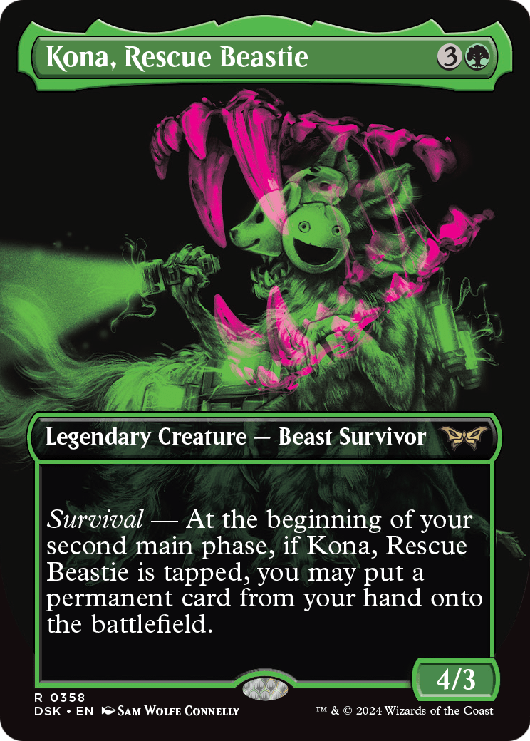 Kona, Rescue Beastie (Showcase) (DSK-358) - Duskmourn: House of Horror (Borderless) Foil