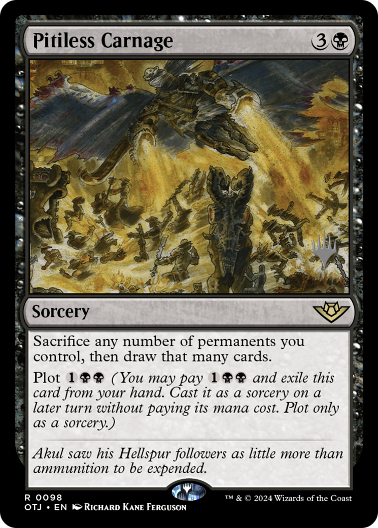 Pitiless Carnage (PPOTJ-098) - Outlaws of Thunder Junction Promos Foil