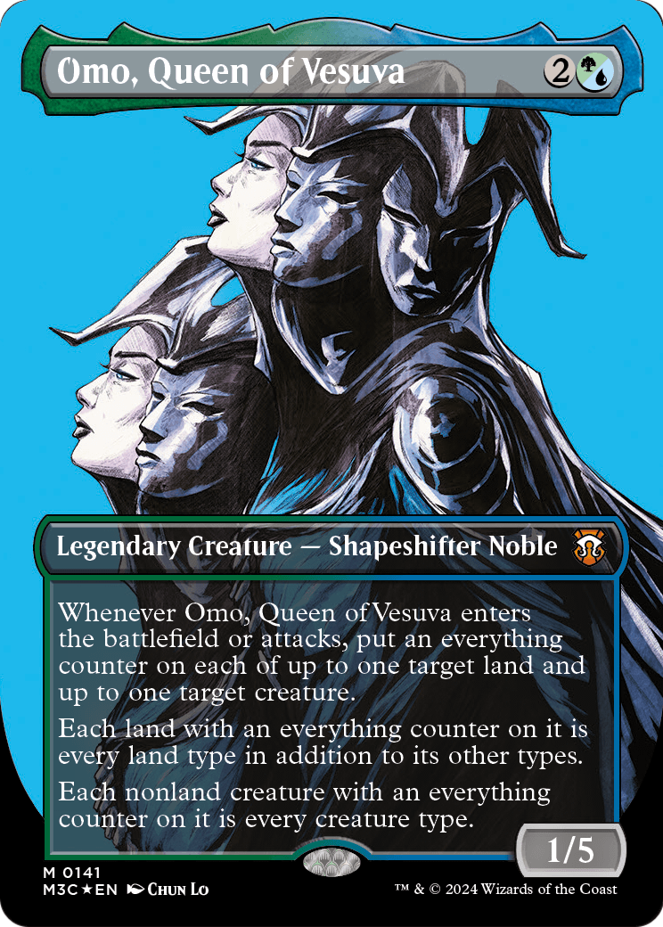 Omo, Queen of Vesuva (Borderless) (Ripple Foil) (M3C-141) - Modern Horizons 3 Commander Foil
