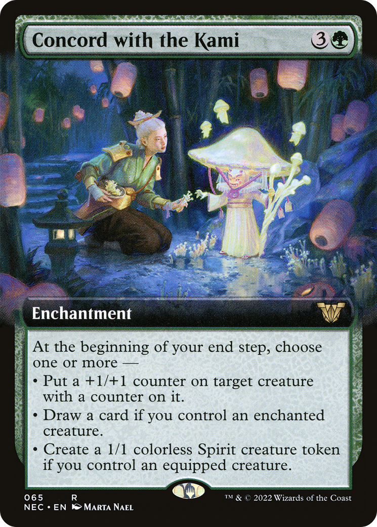 Concord with the Kami (Extended Art) (NEC-065) - Neon Dynasty Commander: (Extended Art)