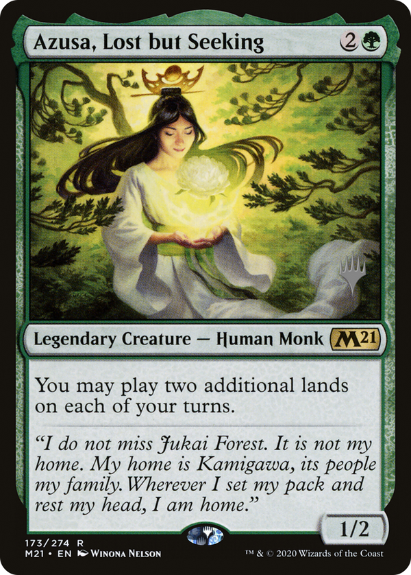 Azusa, Lost but Seeking (PPM21-173) - Core Set 2021 Promos Foil