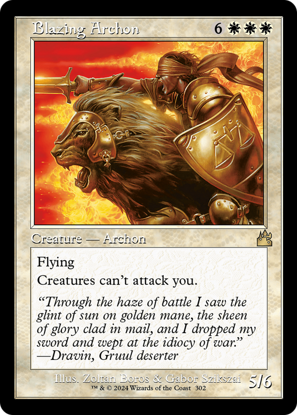 Blazing Archon (Retro Frame) (RVR-302) - Ravnica Remastered Foil