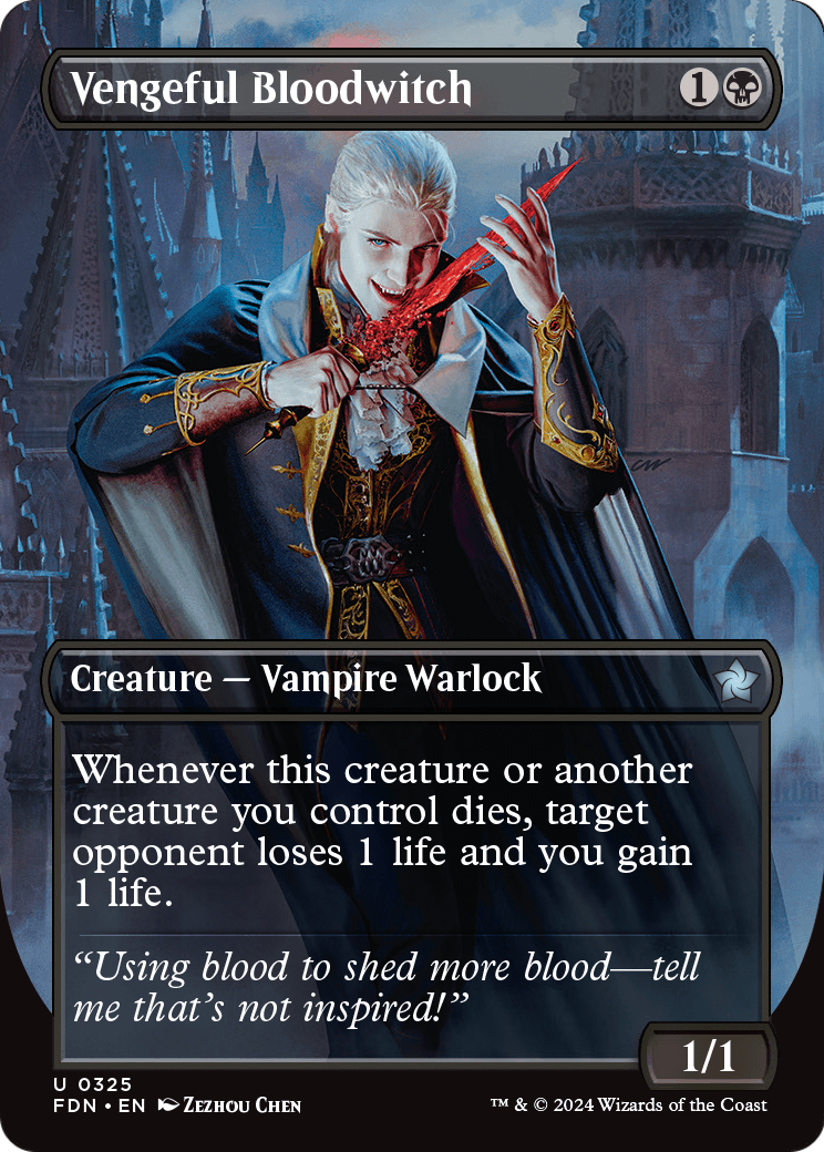 Vengeful Bloodwitch (Borderless) (FDN-325) - Foundations Foil