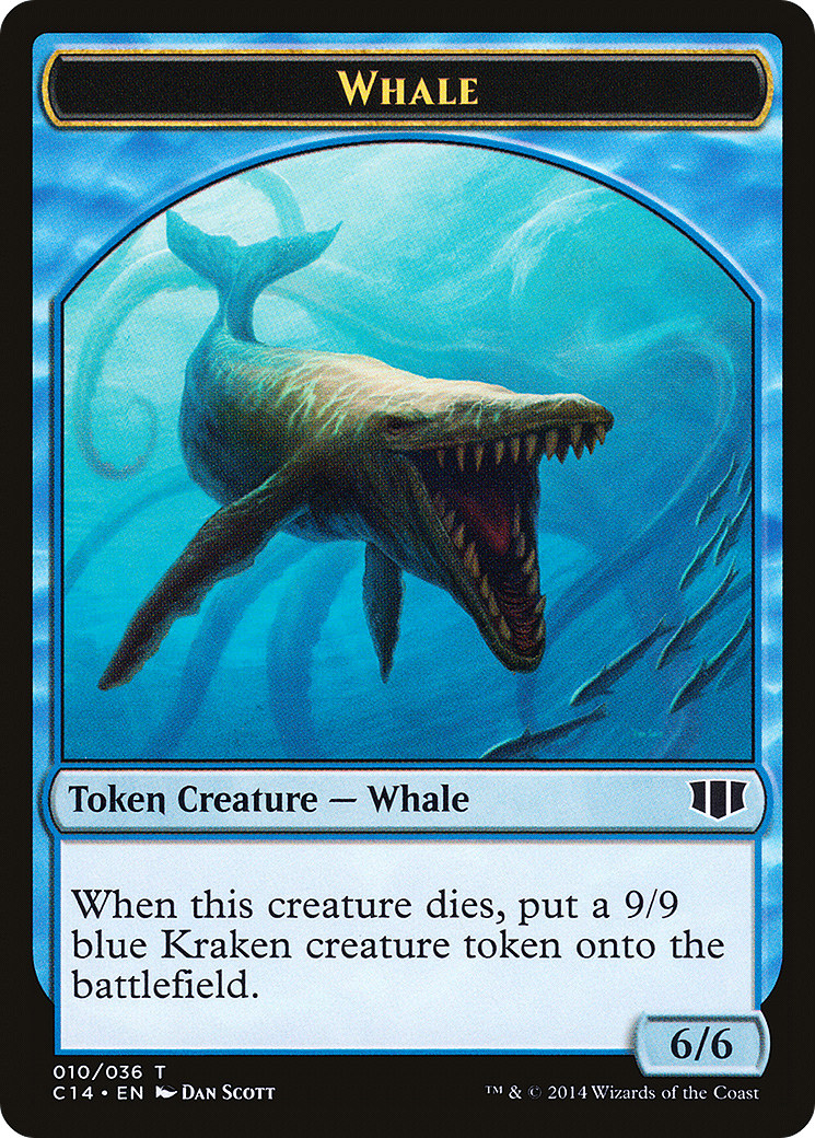 Whale // Zombie (Blue) Double-sided Token (C14-10 // 11) - Commander 2014 Tokens