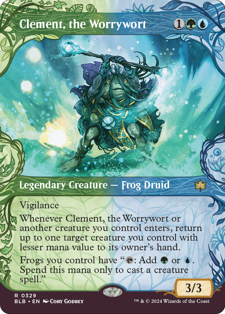 Clement, the Worrywort (Showcase) (BLB-329) - Bloomburrow: (Showcase) (Borderless)