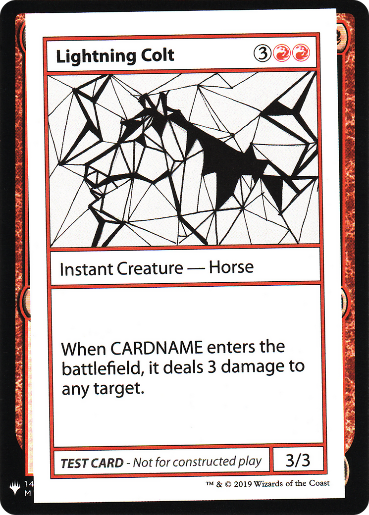 Lightning Colt (CMB1-) - Mystery Booster Playtest Cards 2019