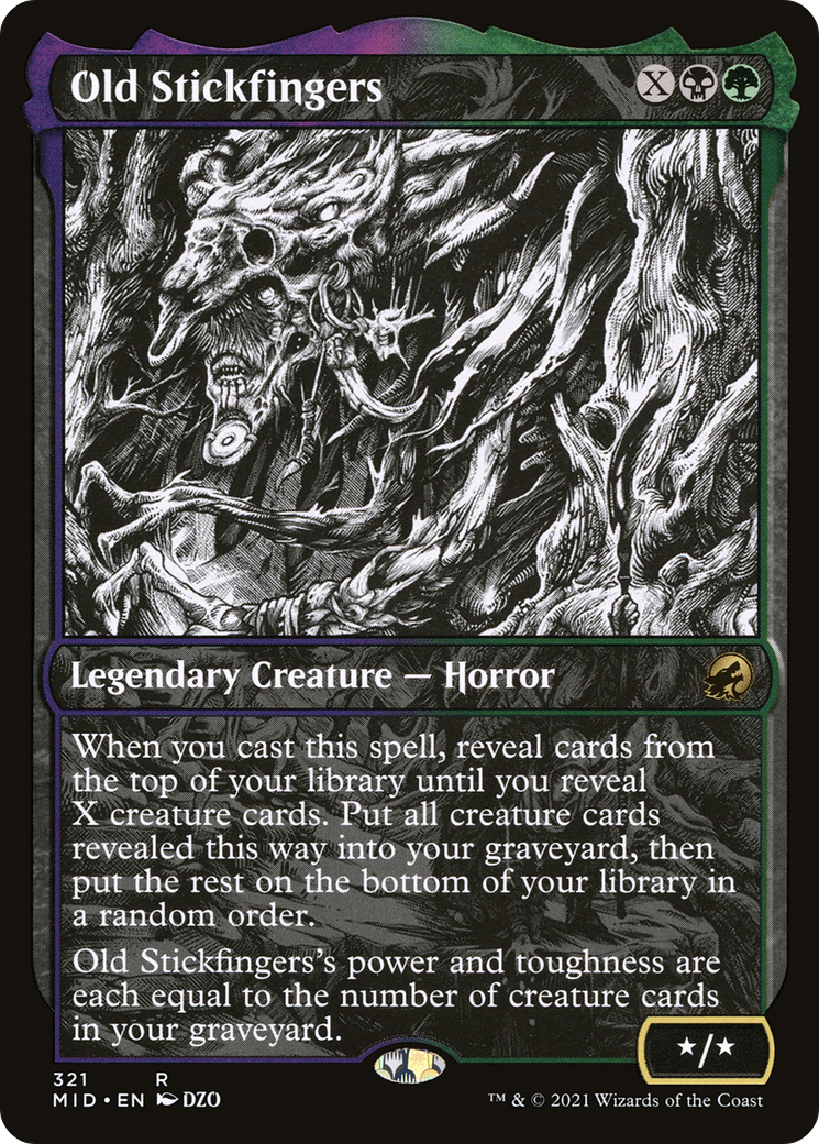 Old Stickfingers (Showcase) (MID-321) - Innistrad: Midnight Hunt: (Showcase) Foil