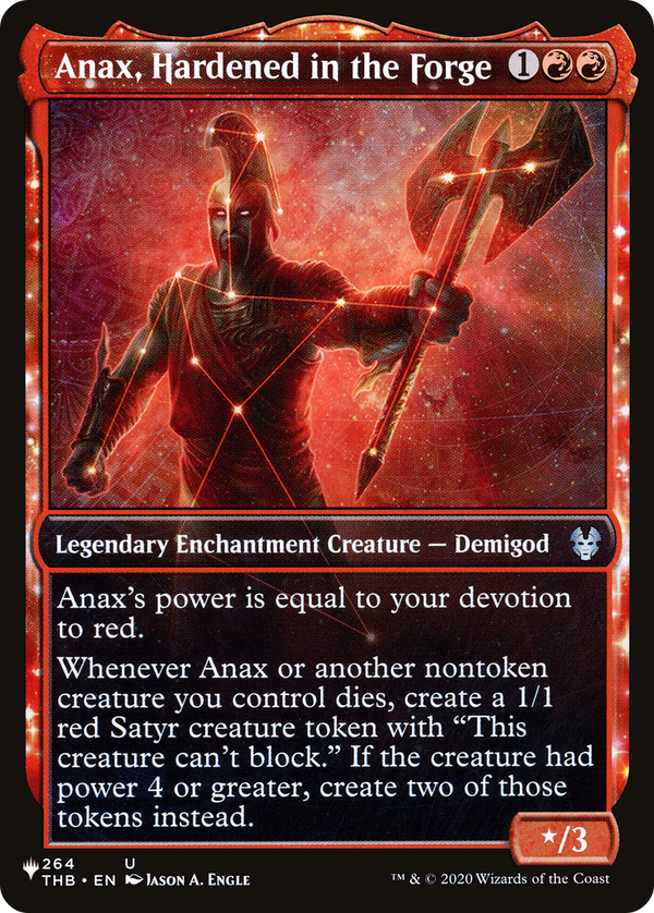 Anax, Hardened in the Forge (Showcase) (LIST-264/254) - The List: (enchantment, Showcase)