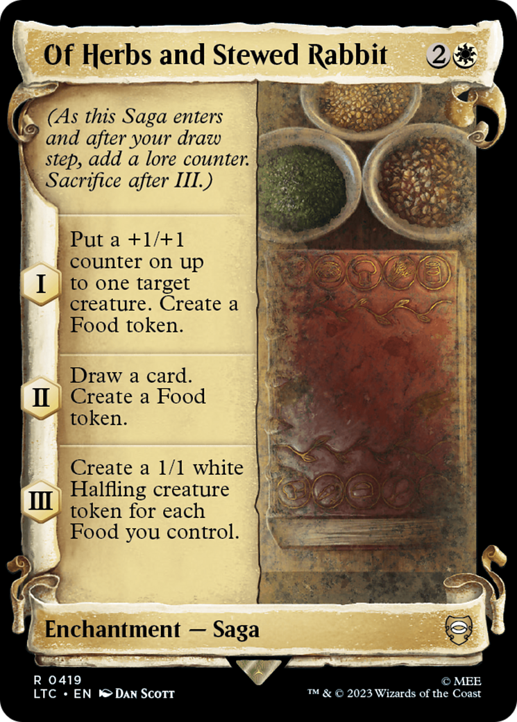 Of Herbs and Stewed Rabbit (Showcase Scrolls) (LTC-419) - Tales of Middle-earth Commander: (Showcase) Foil