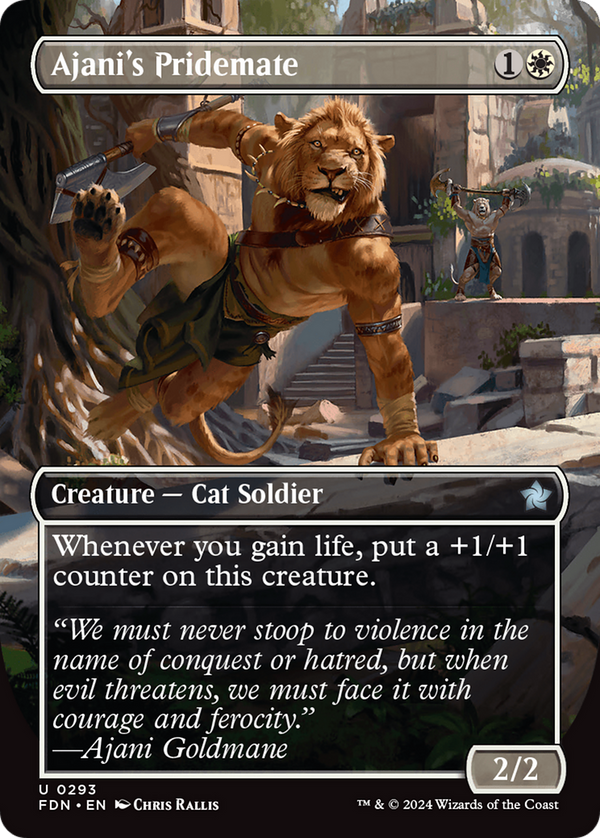 Ajani's Pridemate (Borderless) (FDN-293) - Foundations Foil