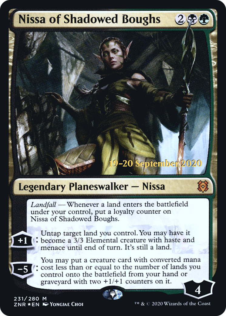 Nissa of Shadowed Boughs (PRE-231) - Zendikar Rising Promos Foil