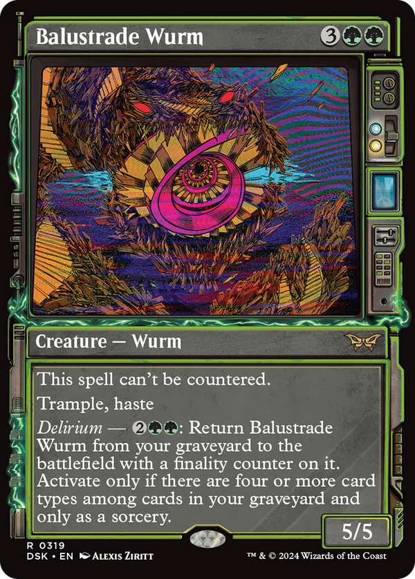 Balustrade Wurm (Showcase) (DSK-319) - Duskmourn: House of Horror: (Showcase) Foil