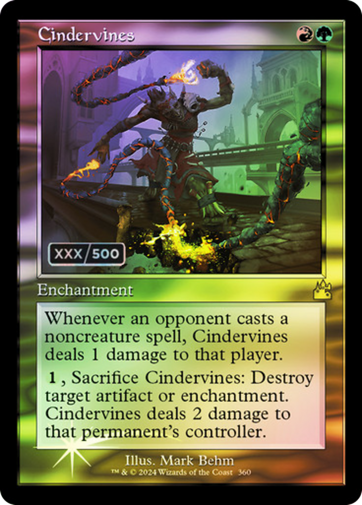 Cindervines (Retro Frame) (Serial Numbered) (RVR-360) - Ravnica Remastered Foil