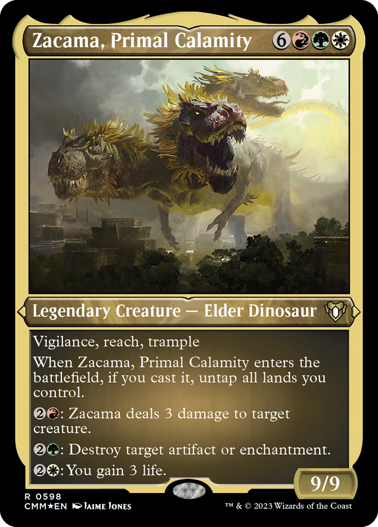 Zacama, Primal Calamity (Foil Etched) (CMM-598) - Commander Masters Foil
