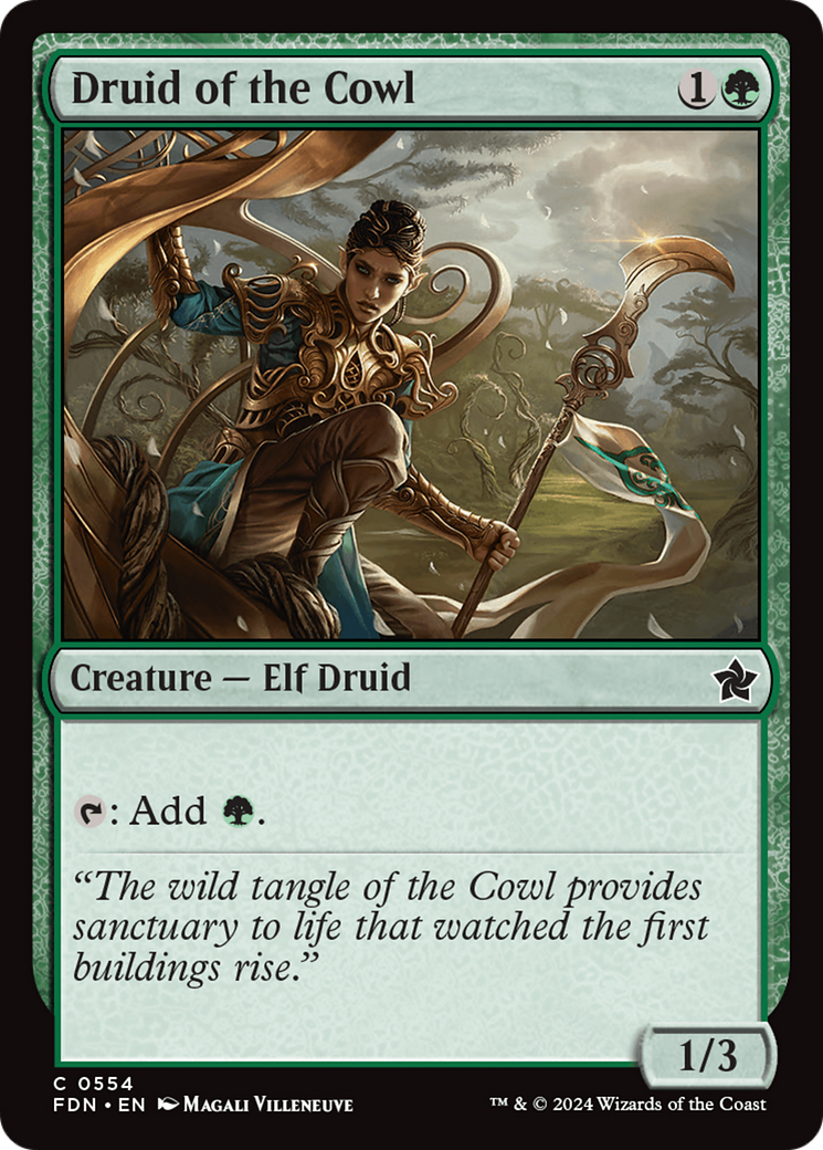 Druid of the Cowl (FDN-554) - Foundations Foil