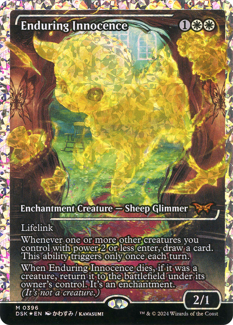 Enduring Innocence (Showcase) (Fracture Foil) (DSK-396) - Duskmourn: House of Horror: (Showcase) Foil