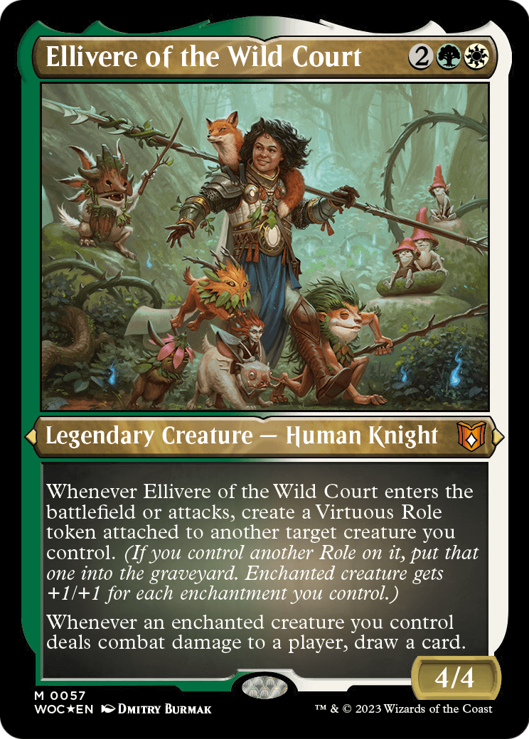Ellivere of the Wild Court (Display Commander) - Thick Stock (WOC-057) - Wilds of Eldraine Commander Foil