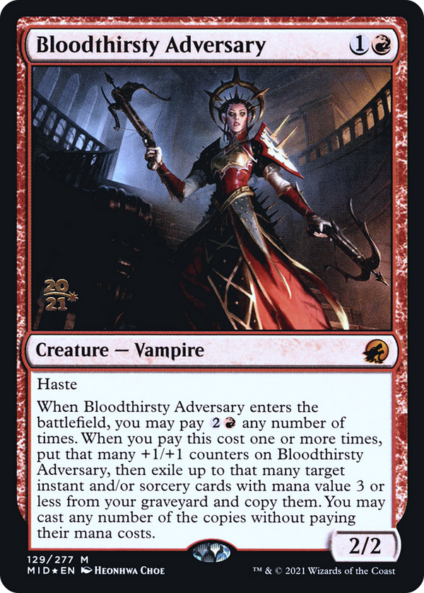 Bloodthirsty Adversary (PRE-129) - Innistrad: Midnight Hunt Promos Foil