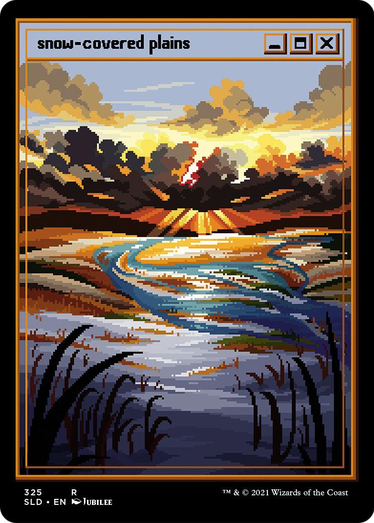 Snow-Covered Plains (PixelSnowLands.jpg) (SLD-325) - Secret Lair Drop Foil