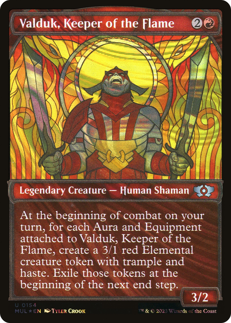 Valduk, Keeper of the Flame (Halo Foil) (MUL-154) - Multiverse Legends: (Showcase) Foil