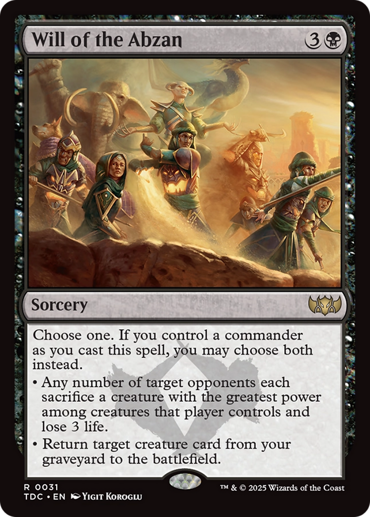 Will of the Abzan (TDC-031) - Commander: Tarkir: Dragonstorm