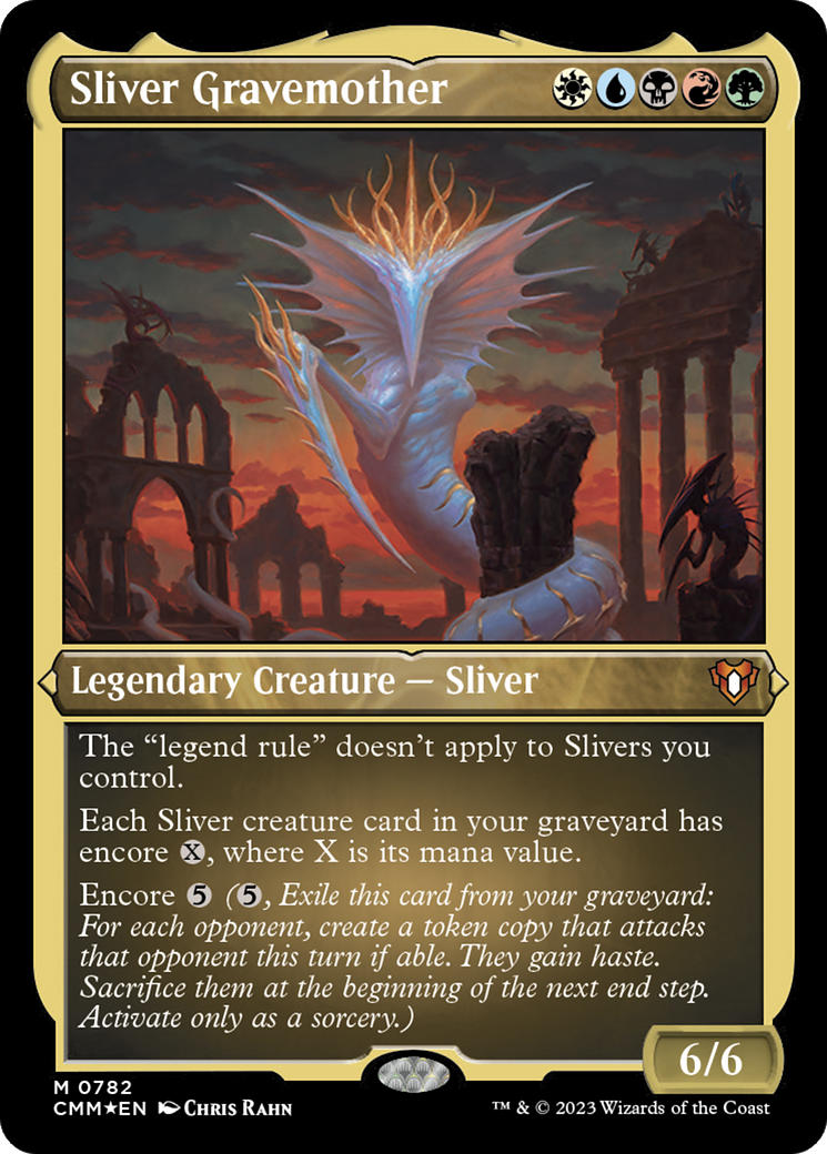 Sliver Gravemother (Display Commander) (Foil Etched) - Thick Stock (CMM-782) - Commander Masters Foil