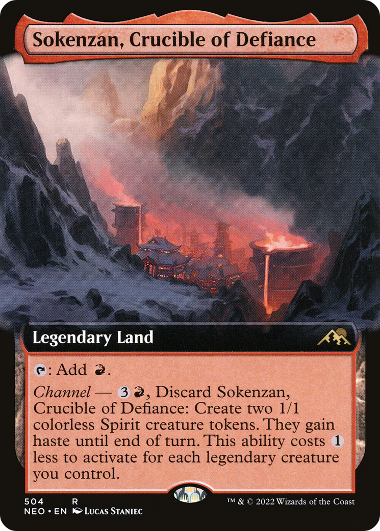 Sokenzan, Crucible of Defiance (Extended Art) (NEO-504) - Kamigawa: Neon Dynasty: (Extended Art)