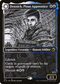 Dennick, Pious Apprentice (Showcase) (MID-317) - Innistrad: Midnight Hunt: (Showcase, Double Faced Transform)