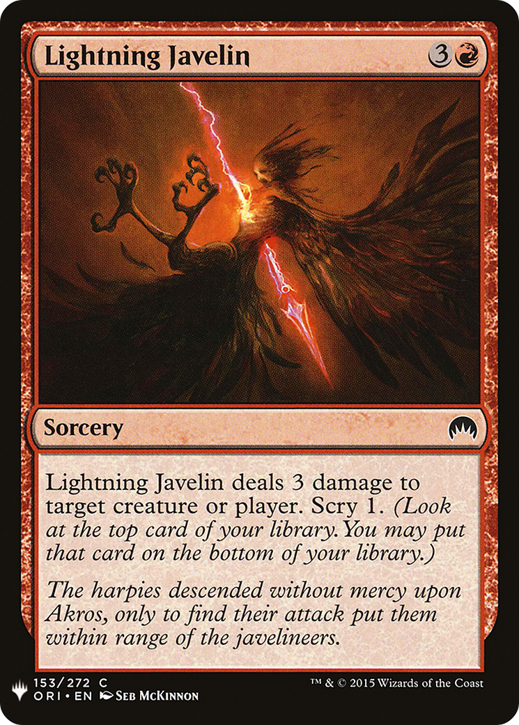 Lightning Javelin (LIST-153) - The List