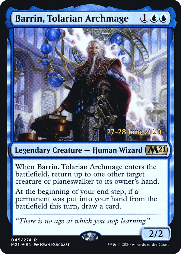 Barrin, Tolarian Archmage (PRE-045) - Core Set 2021 Promos Foil