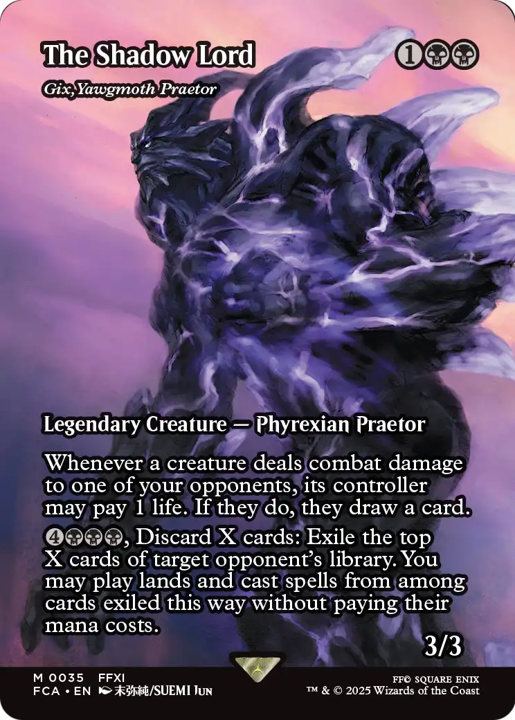 The Shadow Lord - Gix, Yawgmoth Praetor (Showcase) (FCA-035) - FINAL FANTASY: Through the Ages / The Shadow Lord (Borderless)