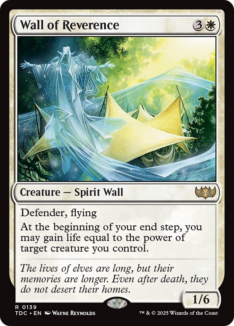 Wall of Reverence (TDC-139) - Commander: Tarkir: Dragonstorm
