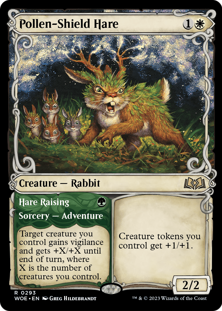 Pollen-Shield Hare (Showcase) (WOE-293) - Wilds of Eldraine: (Showcase)