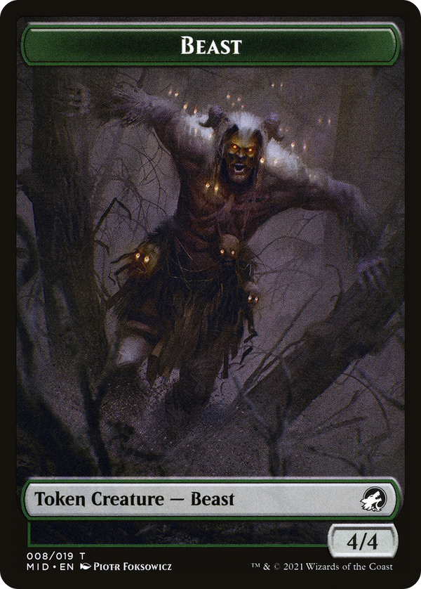 Beast (TMID-008) - Innistrad: Midnight Hunt Tokens