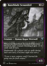 Baneblade Scoundrel (DBL-085) - Innistrad: Double Feature: (Double Faced Transform) Foil
