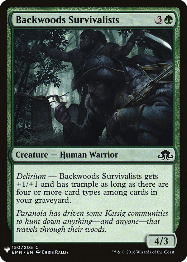 Backwoods Survivalists (LIST-150) - The List