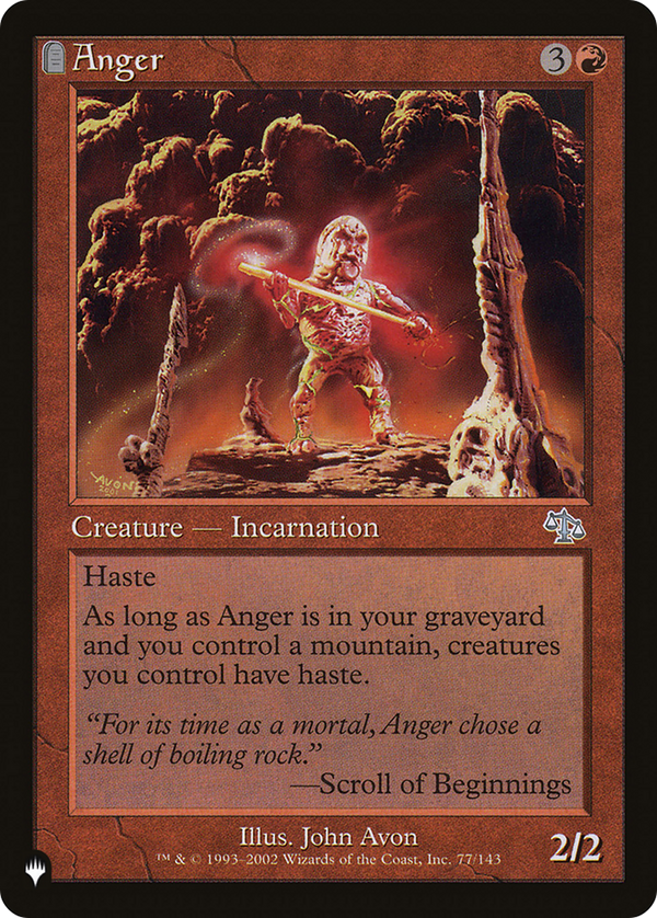 Anger (JUD) (LIST-77/143) - The List: (tombstone)
