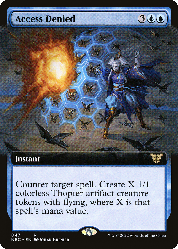 Access Denied (Extended Art) (NEC-047) - Neon Dynasty Commander: (Extended Art)