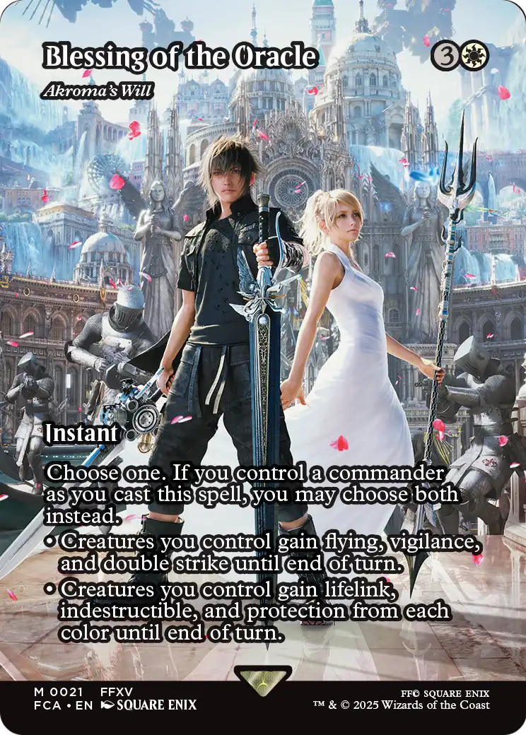 Blessing of the Oracle - Akroma's Will (Showcase) (FCA-021) - FINAL FANTASY: Through the Ages / Blessing of the Oracle (Borderless) Foil