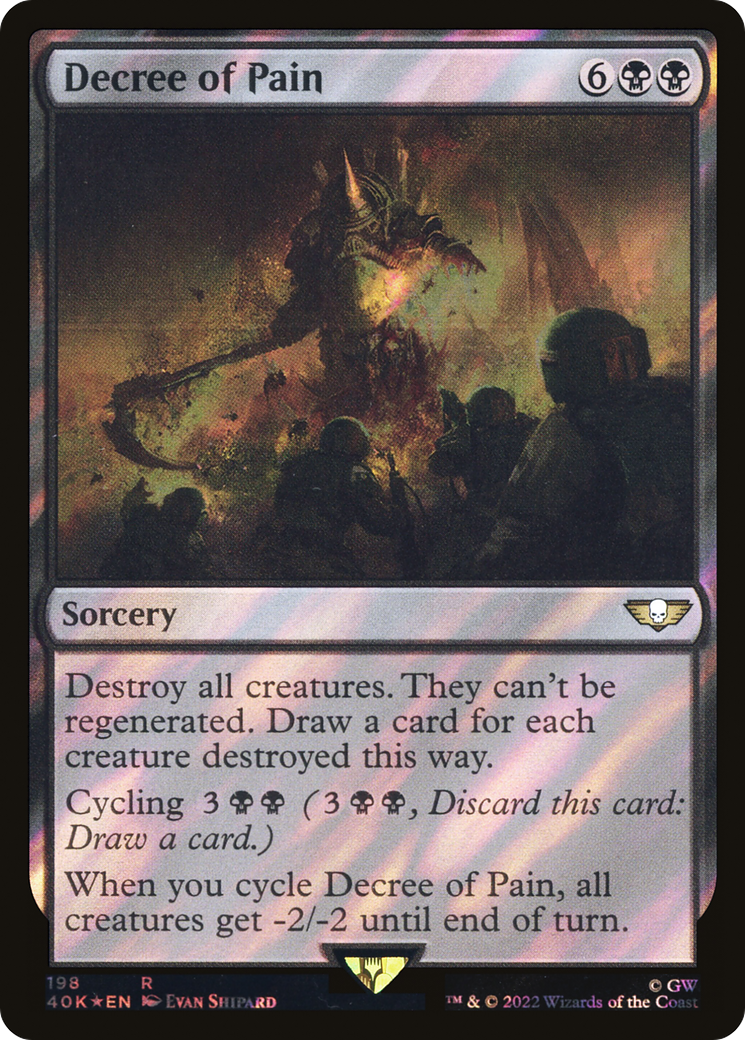 Decree of Pain (Surge Foil) (40K-198) - Warhammer 40,000 Commander Foil